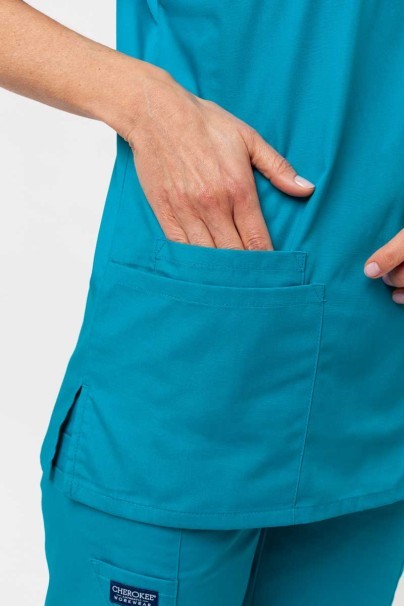 Lékařská dámská souprava Cherokee Originals (halena s výstřihem do V, kalhoty N.Rise) mořsky modrá-6