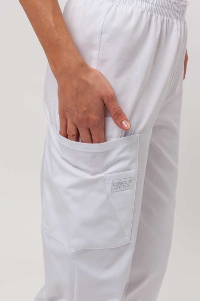 Dámské lékařské kalhoty Cherokee Originals Natural Rise bílé-3