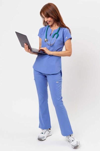Dámská lékařská souprava Maevn Momentum (halenka Dolman, kalhoty Flare Leg) klasicky modrá-2