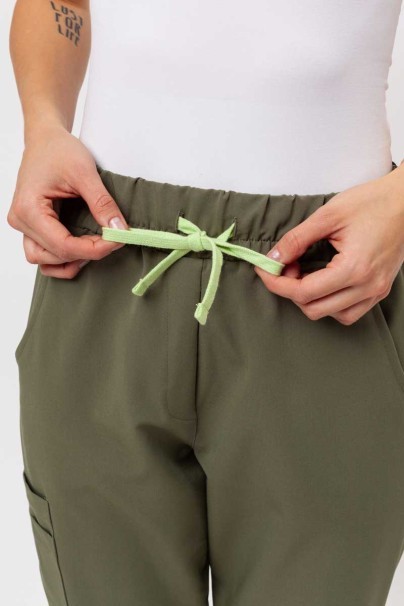 Dámské lékařské kalhoty Sunrise Uniforms Premium Vibe jogger olivkové-5