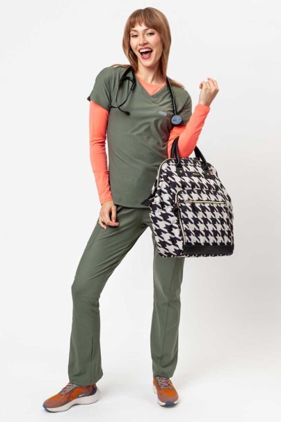 Dámská lékařská halena Maevn Embrace Luna olivková-9