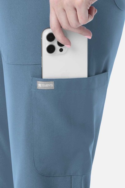 Lékařská dámská souprava Maevn Momentum (halena Double V–neck, kalhoty 6-pocket) pastelově modrá-8