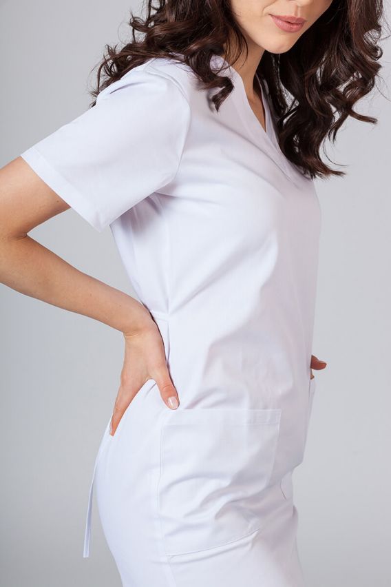 Lékařské jednoduché šaty Sunrise Uniforms bílé-4