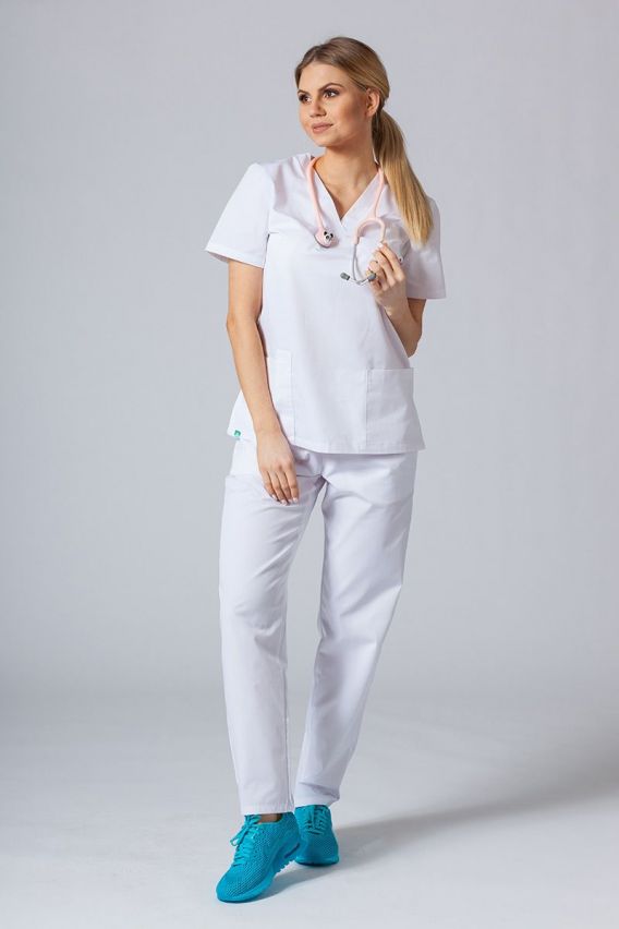 Dámské lékařské kalhoty Sunrise Uniforms Basic Regular bílé-3