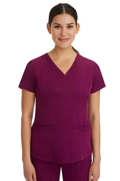 Dámská lékařská halena Healing Hands Monica V-neck třešňová-3