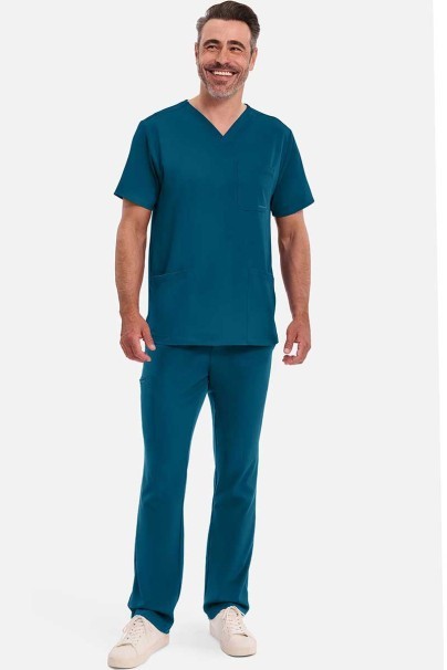 Pánská lékařská halena Healing Hands Matthew V-neck karaibsky modrá-2