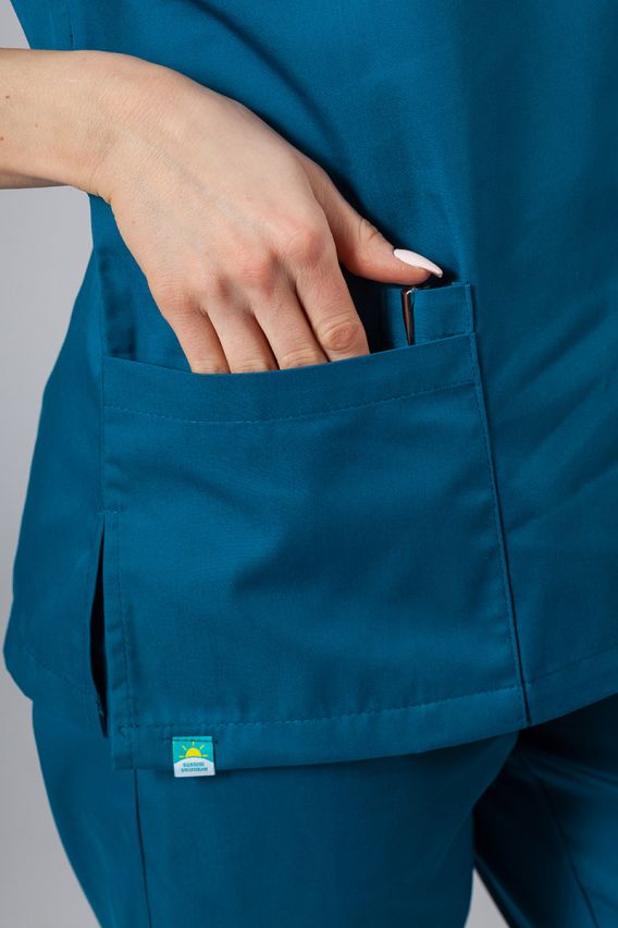 Lékařská dámská halena Sunrise Uniforms Basic Light karaibsky modrá-5