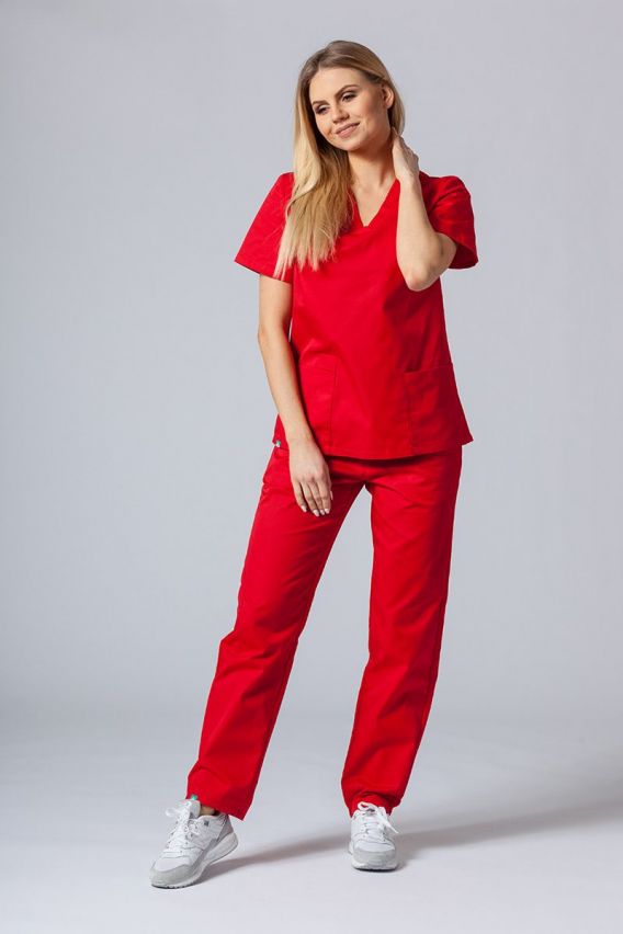 Lékařská dámská halena Sunrise Uniforms Basic Light červená-3
