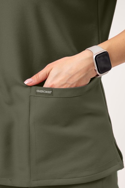 Dámská lékařská halena Cherokee Ultra V-neck Top olivková-2