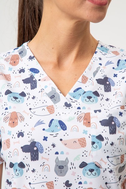Dámská lékařská halena Sunrise Uniforms Prints Rainbow Dogs-3