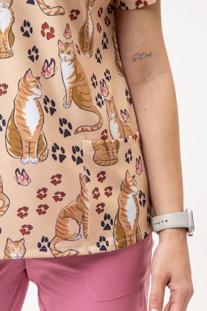 Dámská lékařská halena Sunrise Uniforms Prints Purrfect Relax-4