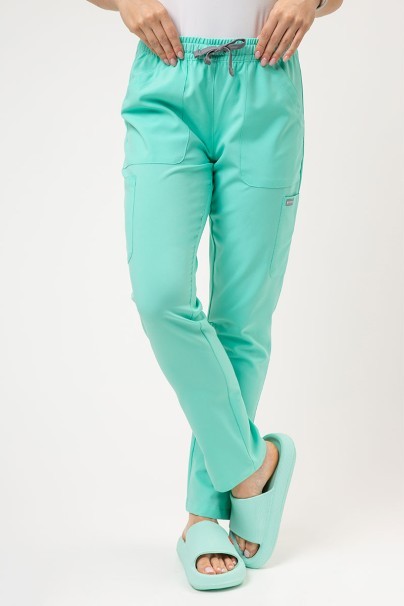 Lékařská dámská souprava Maevn Momentum (halena Double V–neck, kalhoty 6-pocket) mátová-6