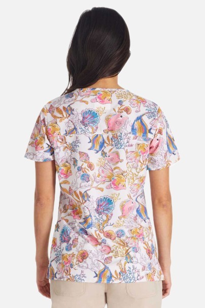 Dámská lékařská halena Cherokee Prints V-neck Fin-tastic Watercolor-2