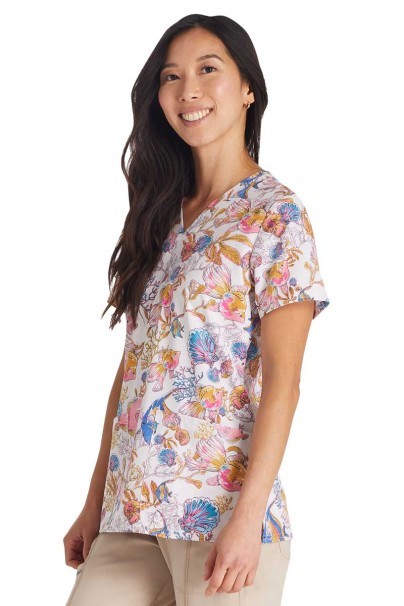 Dámská lékařská halena Cherokee Prints V-neck Fin-tastic Watercolor-2