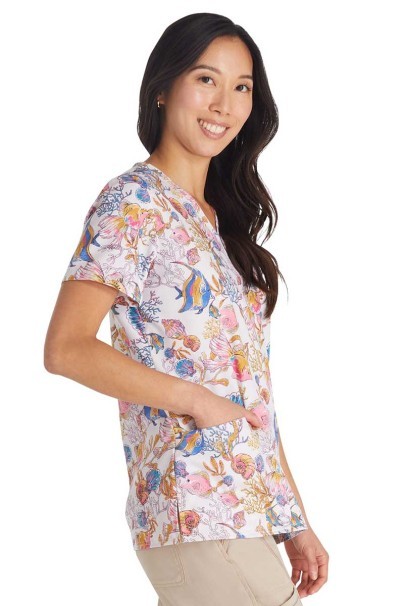 Dámská lékařská halena Cherokee Prints V-neck Fin-tastic Watercolor-3