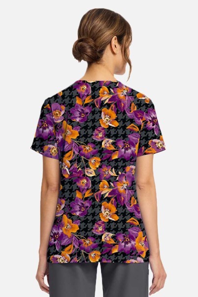 Dámská lékařská halena Cherokee Prints V-neck Velvet Floral-2