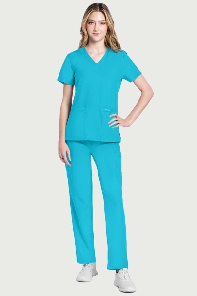 Dámská lékařská halena Cherokee Ultra V-neck Top tyrkysová-4