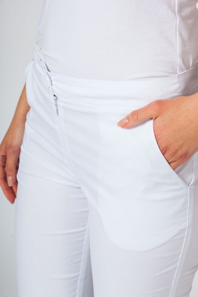 Dámské lékařské kalhoty Slim (elastic) Sunrise Uniforms bílé-5