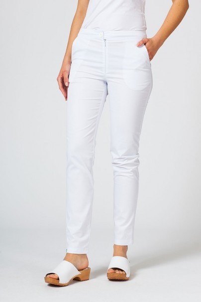 Dámské lékařské kalhoty Slim (elastic) Sunrise Uniforms bílé-3