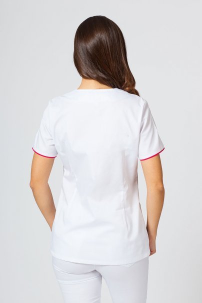 Dámská lékařská halena se zipem Sunrise Uniforms bílá / malinová-2