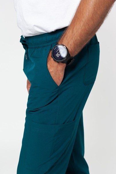 Pánské kalhoty Adar Slim Leg Cargo tmavě zelené-4