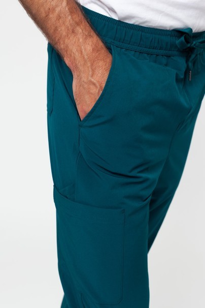 Pánské kalhoty Adar Slim Leg Cargo tmavě zelené-3