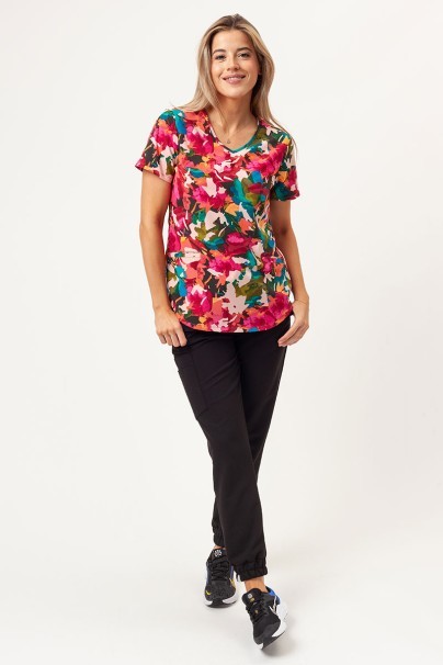 Dámská lékařská halena Cherokee Prints V-neck Abstract Petals-8