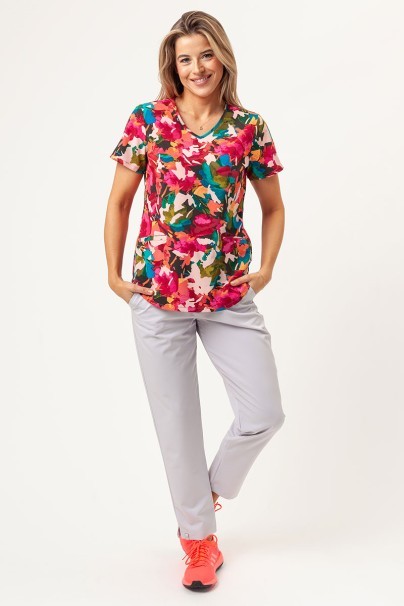 Dámská lékařská halena Cherokee Prints V-neck Abstract Petals-2