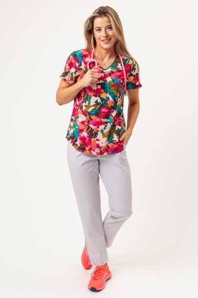 Dámská lékařská halena Cherokee Prints V-neck Abstract Petals-2