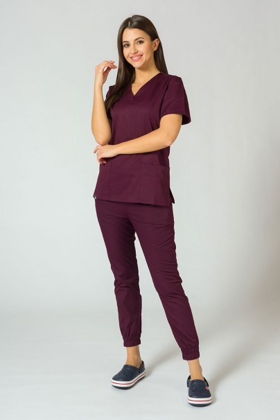 Lékařské kalhoty Sunrise Uniforms Easy jogger burgundové-3