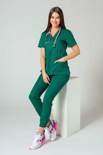 Lékařské kalhoty Sunrise Uniforms Easy jogger tmavě zelená-1