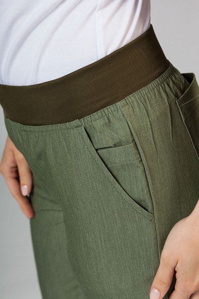 Dámské kalhoty Adar Uniforms Leg Yoga olivkové-4