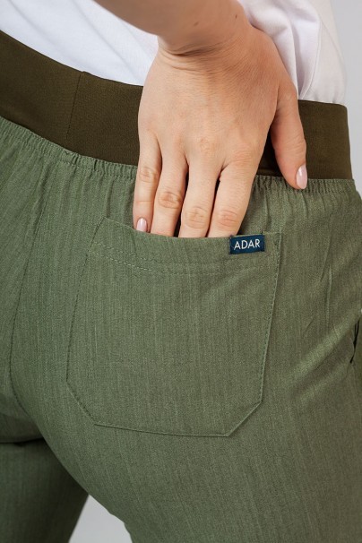 Dámské kalhoty Adar Uniforms Leg Yoga olivkové-5