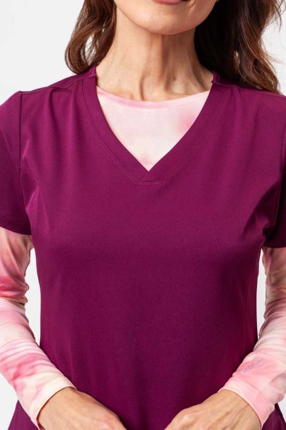 Dámská lékařská halena Healing Hands Monica V-neck třešňová-3