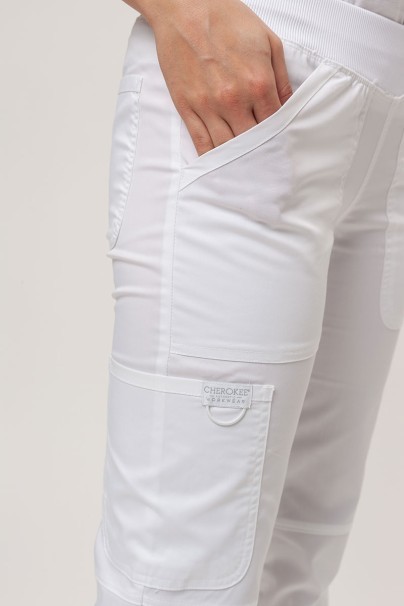 Dámské lékařské kalhoty Cherokee Revolution Straight Leg bílé-3