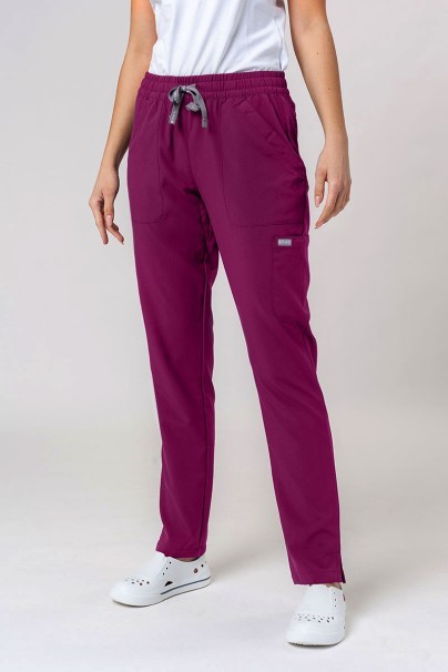 Lékařská dámská souprava Maevn Momentum (halena Double V–neck, kalhoty 6-pocket) třešňová-7