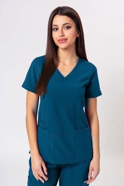 Lékařská dámská souprava Maevn Momentum (halena Double V–neck, kalhoty 6-pocket) karaibsky modrá-2