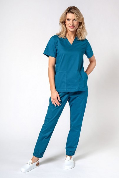 Dámská lékařská halena Sunrise Uniforms Active Bloom karaibsky modrá-4