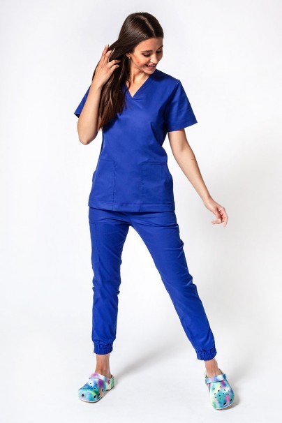 Dámská lékařská halena Sunrise Uniforms Active Bloom tmavě modrá-4