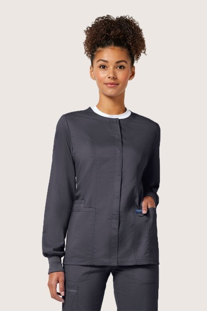 Dámská lékařská halena na zapínání Cherokee Revolution Snap šedá-3