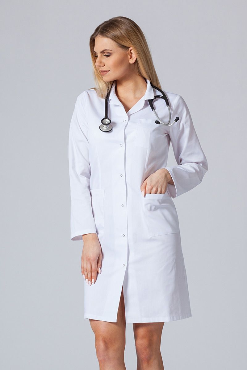 Lékařský plášť s dlouhým rukávem Sunrise Uniforms bílý