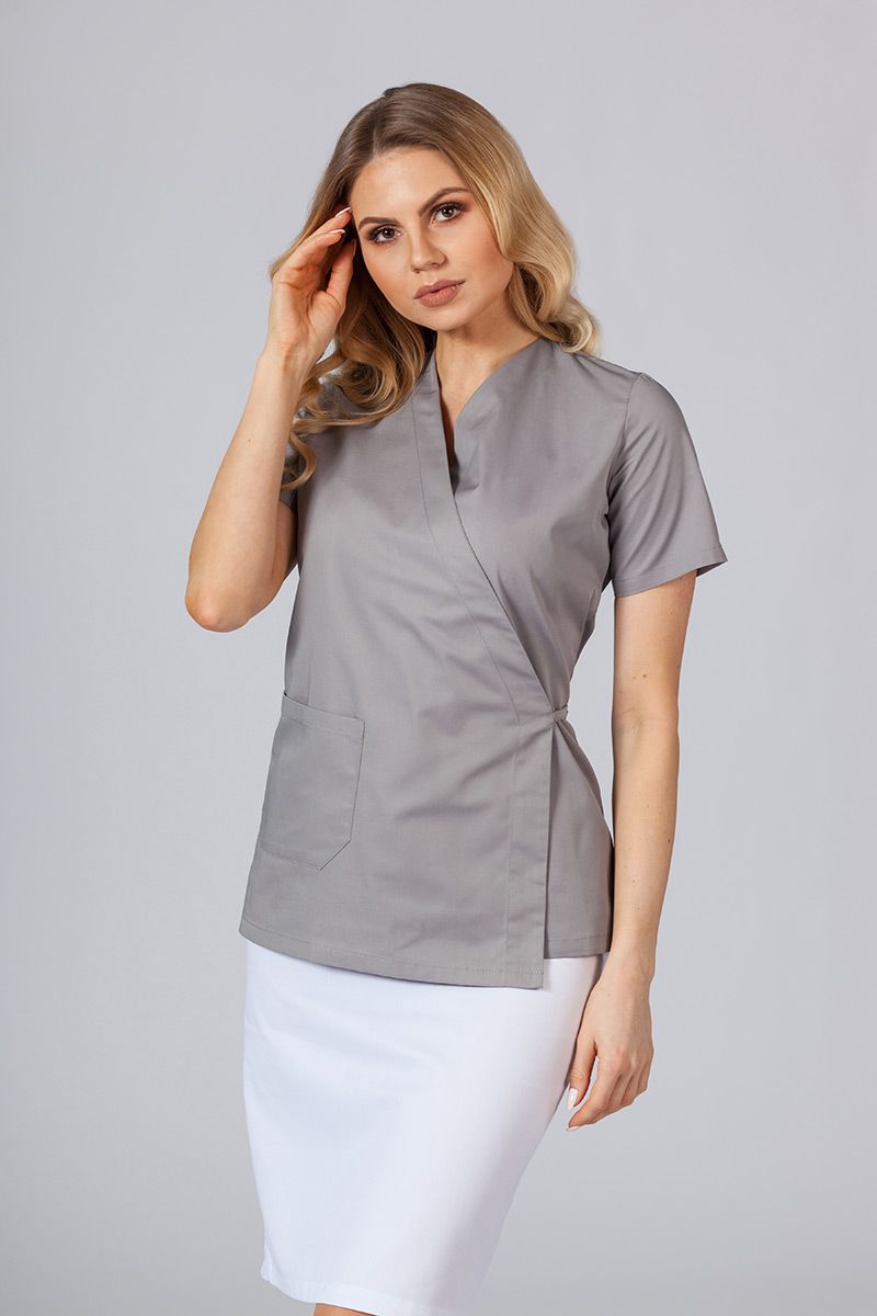 Zástěra/halena dámská s vázáním Sunrise Uniforms šedá