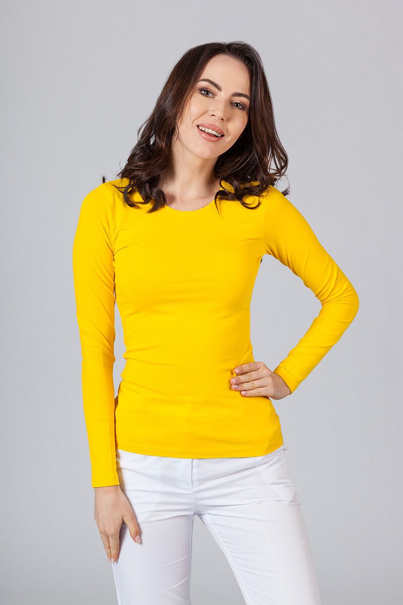 Dámské tričko Malfini s dlouhým rukávem žluté