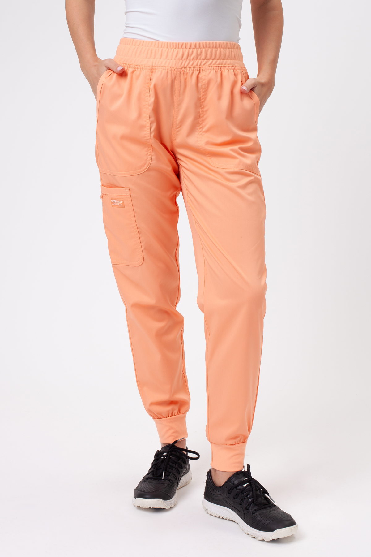 Dámské lékařské kalhoty Cherokee Revolution Mid Rise jogger koralové
