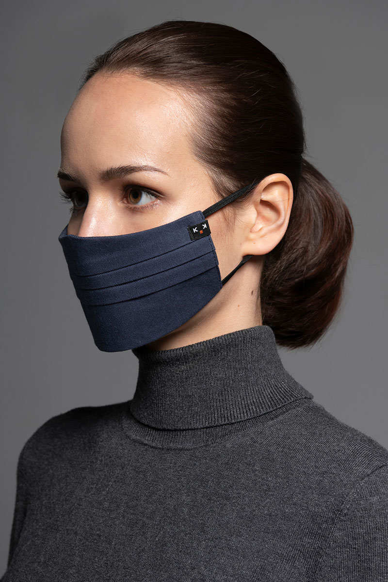 Ochranná maska, dvouvrstvá (100% bavlna), unisex, tmavě modrá
