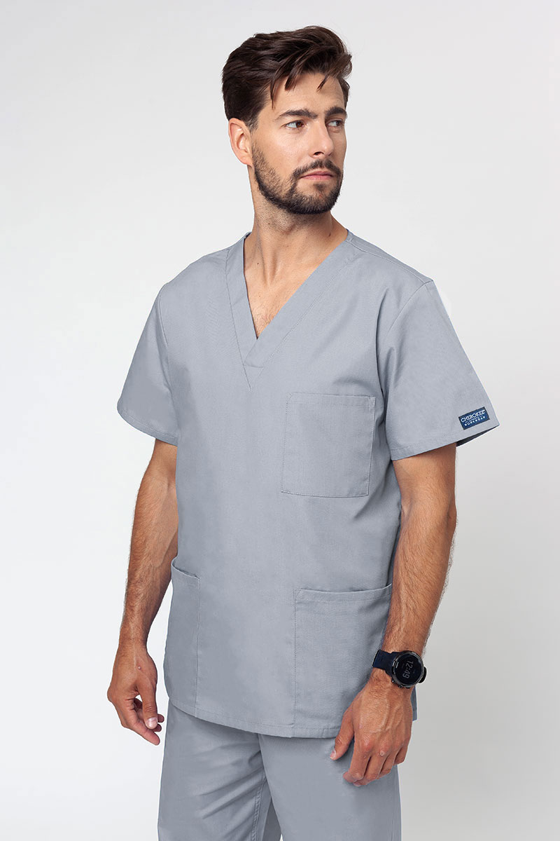 Pánská lékařská halena Cherokee Originals V-neck Top Men světlo šedá