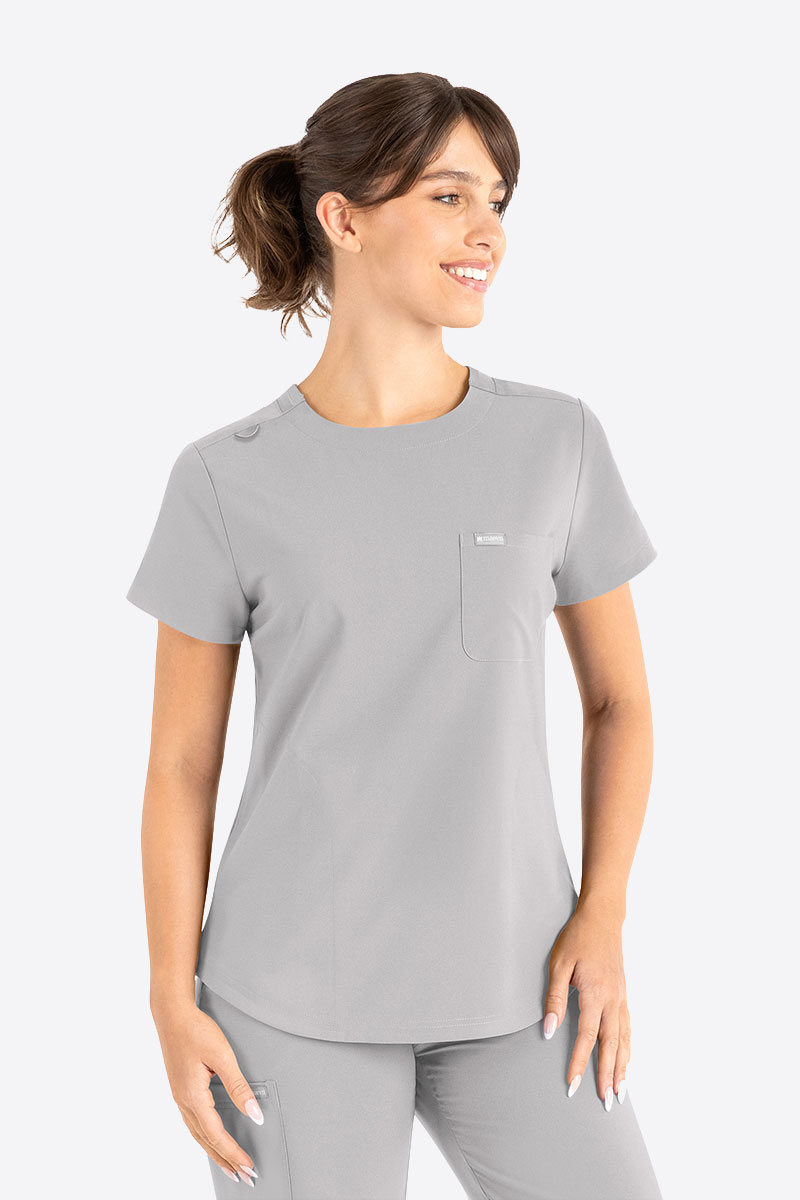 Dámská lékařská halena Maevn Momentum Round Neck světle šedá