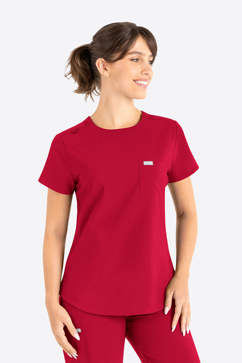 Dámská lékařská halena Maevn Momentum Round Neck červená