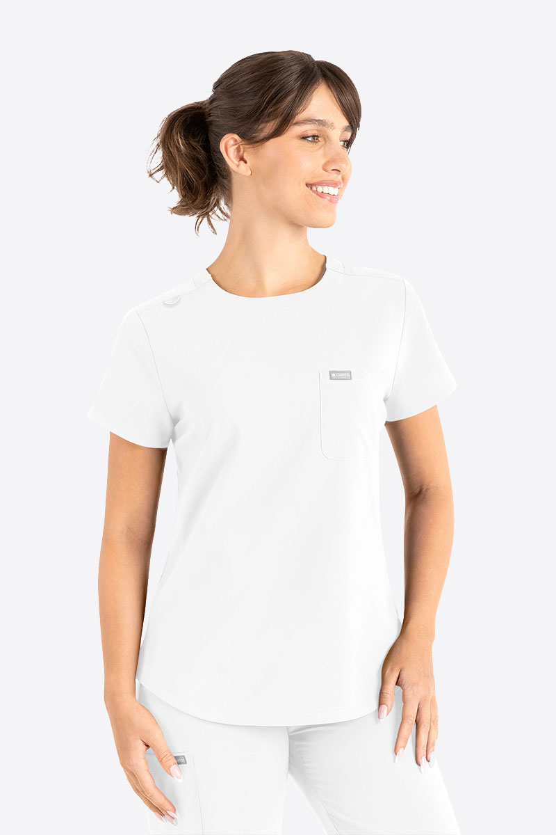 Dámská lékařská halena Maevn Momentum Round Neck bílá