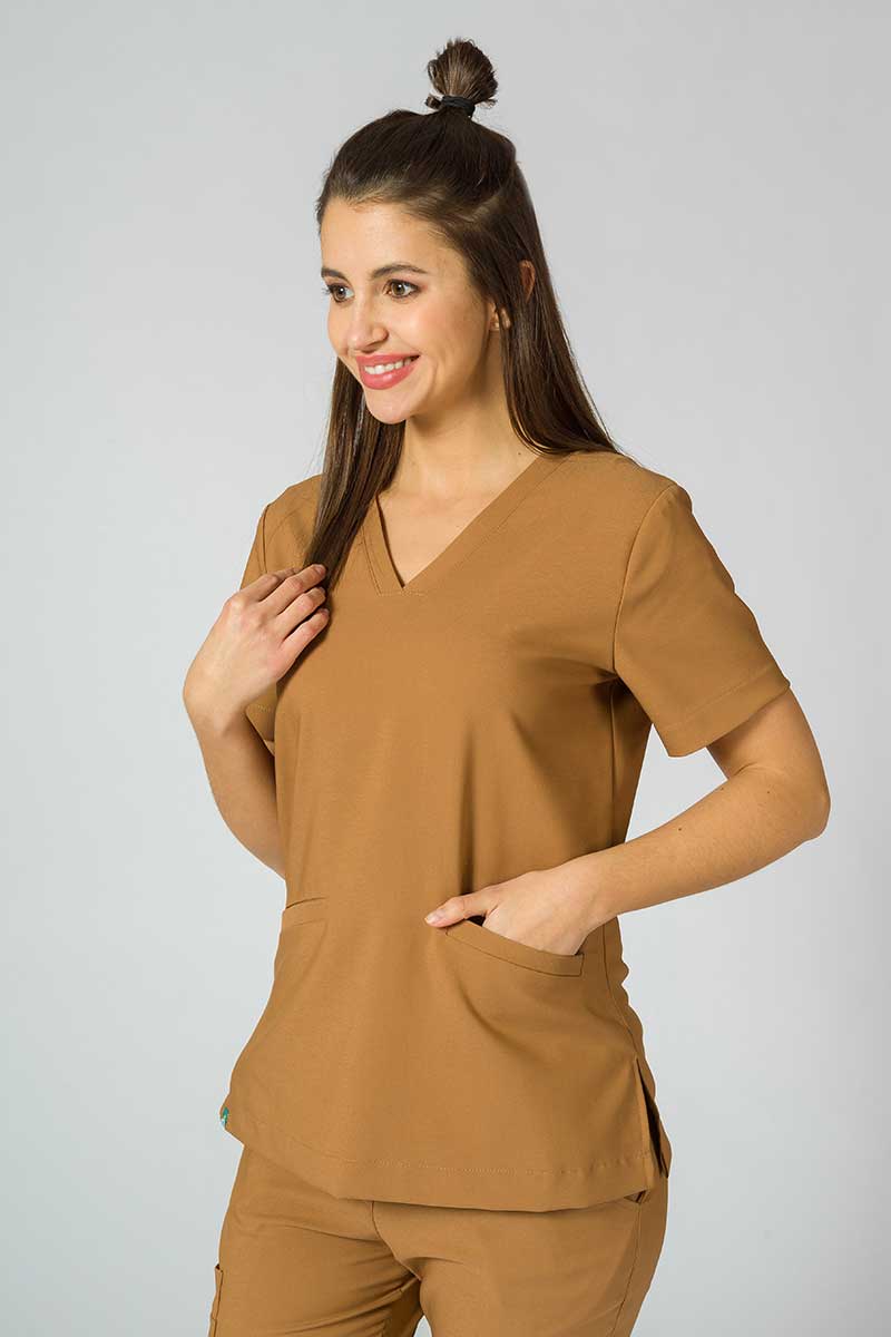Lékařská halena Sunrise Uniforms Premium Joy hnědá